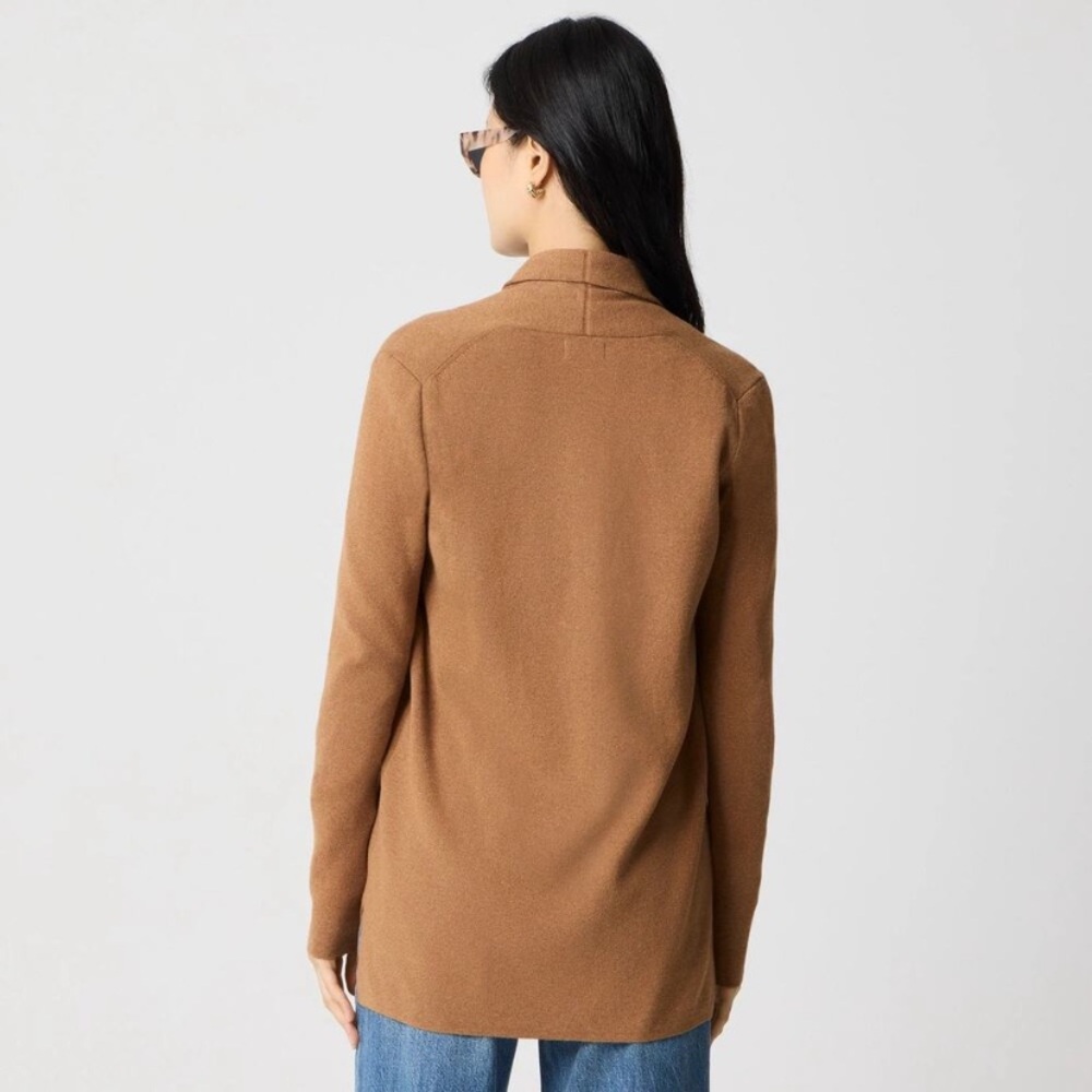 J. Crew Factory Chelsea Camel Tan Boyfriend Sweater Blazer Style BA866 Size S - Picture 4 of 11